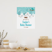 Arctic Foxes Winter Baby shower Welkomstteken Poster (Keuken)
