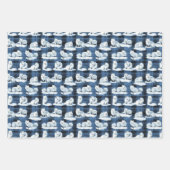 Arctic Foxes Winter Christmas Tartan Plaid Pattern Inpakpapier Vel (Voorkant 2)
