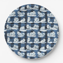 Arctic Foxes Winter Christmas Tartan Plaid Pattern