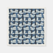 Arctic Foxes Winter Christmas Tartan Plaid Pattern Servet (Voorkant)