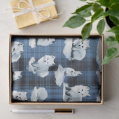 Arctic Foxes Winter Christmas Tartan Plaid Pattern Tissuepapier (Geschenk)