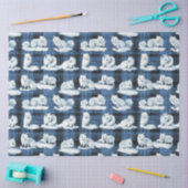 Arctic Foxes Winter Christmas Tartan Plaid Pattern Tissuepapier (Craft)