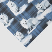 Arctic Foxes Winter Christmas Tartan Plaid Pattern Tissuepapier (Detail)