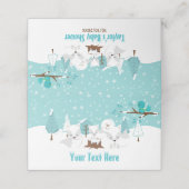 Arctic Foxes Winter Wonderland Baby shower Plaatskaartje (Buitenkant ongevouwen)