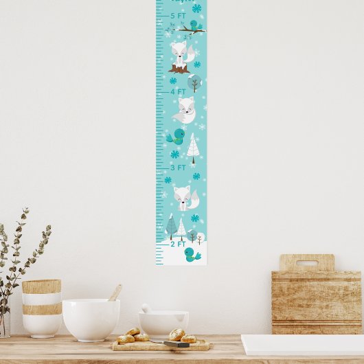 Arctic Foxes Winter Wonderland Growth Chart Poster (Keuken)