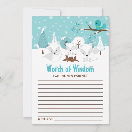 Arctic Foxes Winter Wonderland Words of Wisdom Kaart (Voorkant)