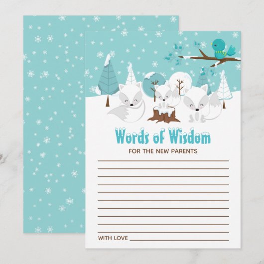 Arctic Foxes Winter Wonderland Words of Wisdom Kaart (Voorkant / Achterkant)