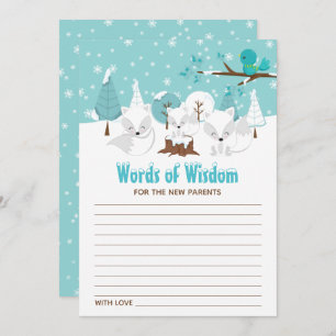 Arctic Foxes Winter Wonderland Words of Wisdom Kaart