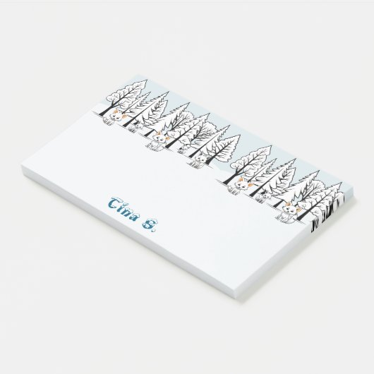 Arctic Foxes - Winterlandschap - Snowy text Post-it® Notes (Schuin)