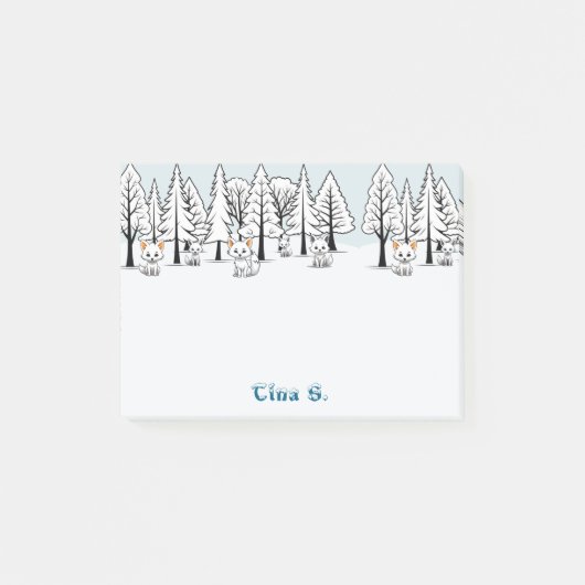 Arctic Foxes - Winterlandschap - Snowy text Post-it® Notes (Voorkant)