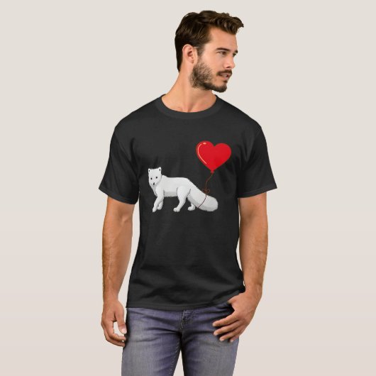 Arctic Foxes With Heart Balloon Valentines Day Lov T-shirt (Voorkant volledig)