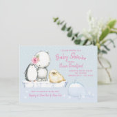 Arctic Friends Winter Baby Shower Uitnodigingen (Staand voorkant)