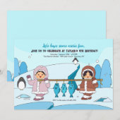 Arctic Fun Birthday Party Invitation Kaart (Voorkant / Achterkant)
