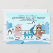 Arctic Fun Birthday Party Invitation Kaart (Voorkant)