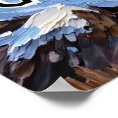 Arctic Gaze: Wasbeer boven een ijsgebonden meer Poster (Hoek)