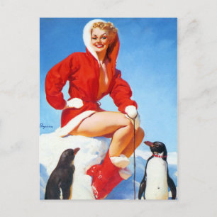 Arctic Girl Pin Up Briefkaart