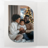 Arctic Glow Cozy Vibes Retro Christmas Photo Drieluik Wenskaart (Binnenzijde eerst)