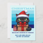 Arctic Glow Funny Cat Retro Christmas Photo Feestdagenkaart (Voorkant)