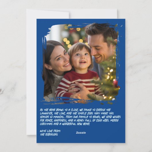 Arctic Glow Funny Cat Retro Christmas Photo Feestdagenkaart (Achterkant)