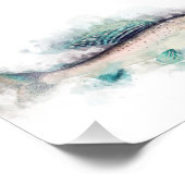 Arctic grayling Aquarelle Art Vist liefhebbers Foto Afdruk (Hoek)