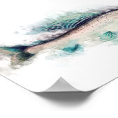 Arctic grayling Aquarelle Art Vist liefhebbers Poster (Hoek)