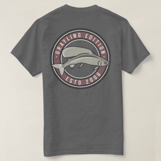 Arctic Grayling Red T-shirt (Design achterkant)