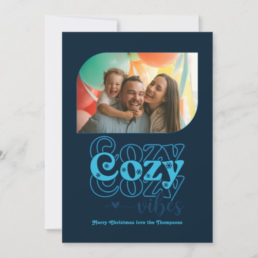 Arctic Groove Cosy Vibes Only Kerstfoto Feestdagenkaart (Voorkant)