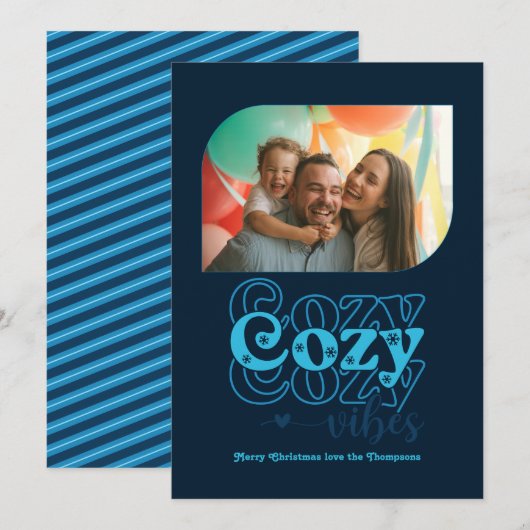 Arctic Groove Cosy Vibes Only Kerstfoto Feestdagenkaart (Voorkant / Achterkant)