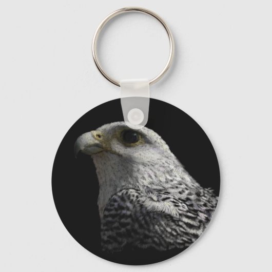 Arctic Gyrfalcon Portrait Painting Sleutelhanger (Voorkant)