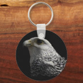 Arctic Gyrfalcon Portrait Painting Sleutelhanger (Voorkant)
