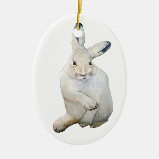 Arctic Hare Keramisch Ornament (Voorkant)
