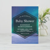 Arctic Ice Aurora Polar Lights Baby shower Kaart (Staand voorkant)