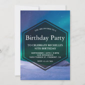 Arctic Ice Aurora Polar Lights Verjaardagsfeest Kaart (Voorkant)