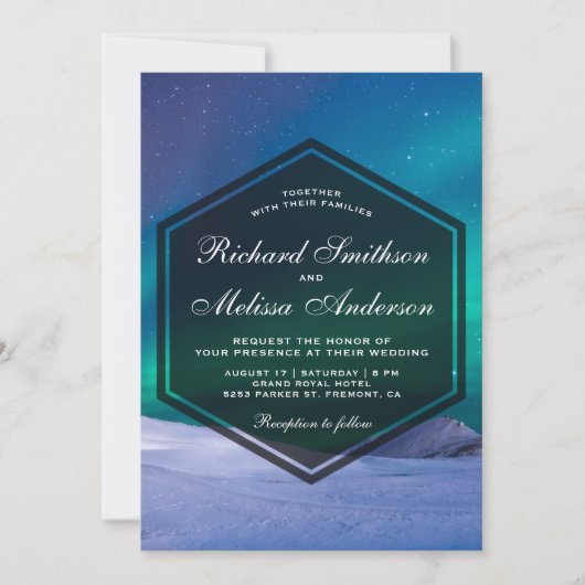 Arctic Ice Aurora Polar Lights Weddenschap Kaart (Voorkant)