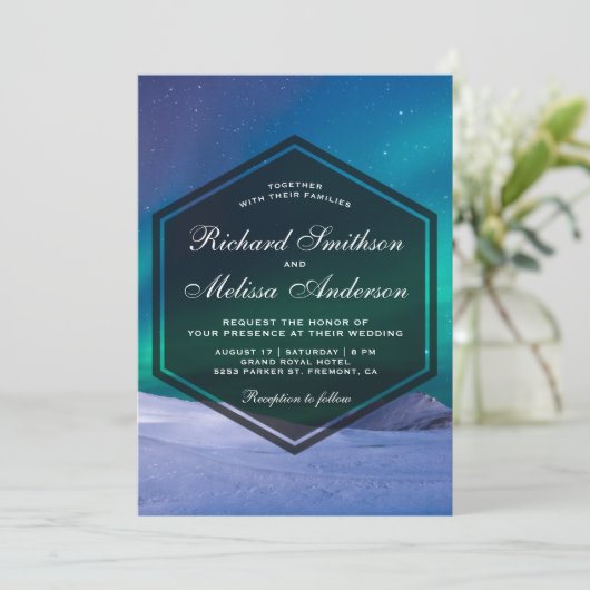 Arctic Ice Aurora Polar Lights Weddenschap Kaart (Staand voorkant)