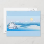 Arctic Igloo Blue Briefkaart (Voorkant / Achterkant)