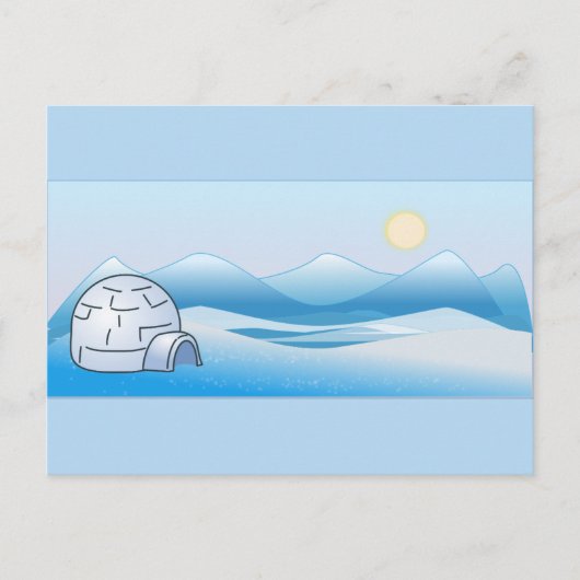 Arctic Igloo Blue Briefkaart (Voorkant)