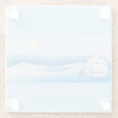 Arctic Igloo Blue Glazen Onderzetter (Achterkant)
