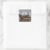 Arctic Lady, Crab Boat in de Nederlandse haven, AK Vierkante Sticker (Tas)