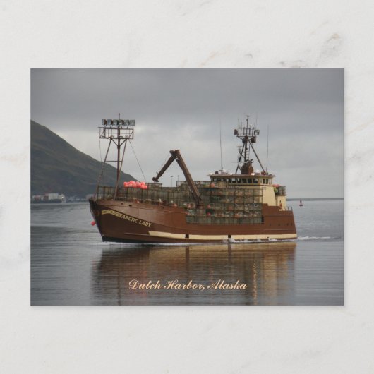 Arctic Lady, Crab Boat in de Nederlandse haven, Al Briefkaart (Voorkant)