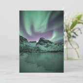 Arctic Lights-kaart Save The Date (Staand voorkant)