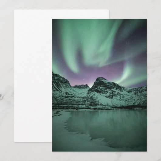 Arctic Lights-kaart Save The Date (Voorkant / Achterkant)