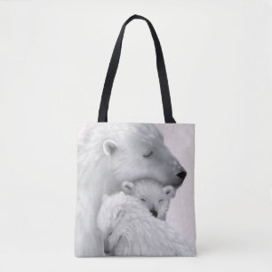 Arctic Love: Polar Beer familie in roze tinten Tote Bag