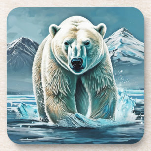 Arctic Majesty: De beste polaire Beer verf kunst Bier Onderzetter