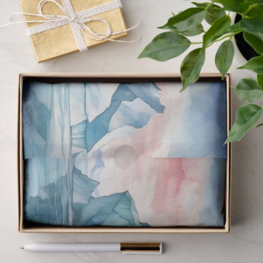 Arctic Majesty, levendige Waterverf ijsberg Tissuepapier (Geschenk)