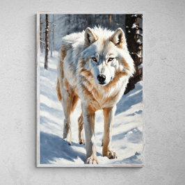 Arctic Majesty: Witte Wolf in de sneeuw Poster