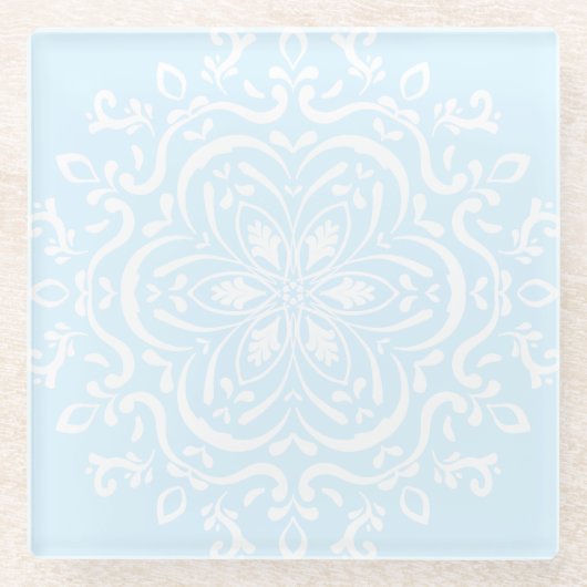 Arctic Mandala Glazen Onderzetter (Voorkant)
