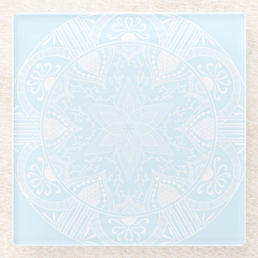Arctic Mandala Glazen Onderzetter (Voorkant)