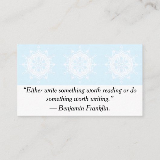 Arctic Mandala Visitekaartje (Achterkant)