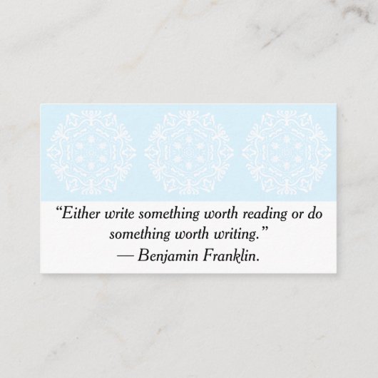 Arctic Mandala Visitekaartje (Achterkant)